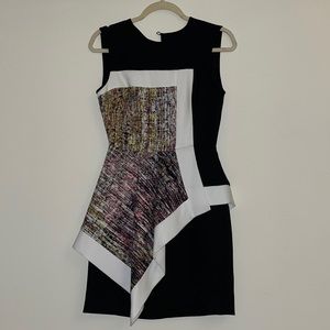 BCBG Maxazria Asymmetrical Abstract Dress in Size 0 - only worn once